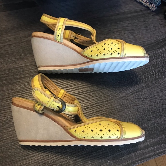 Frye Shoes - FRYE Wanda T Strap Wedges Slingback